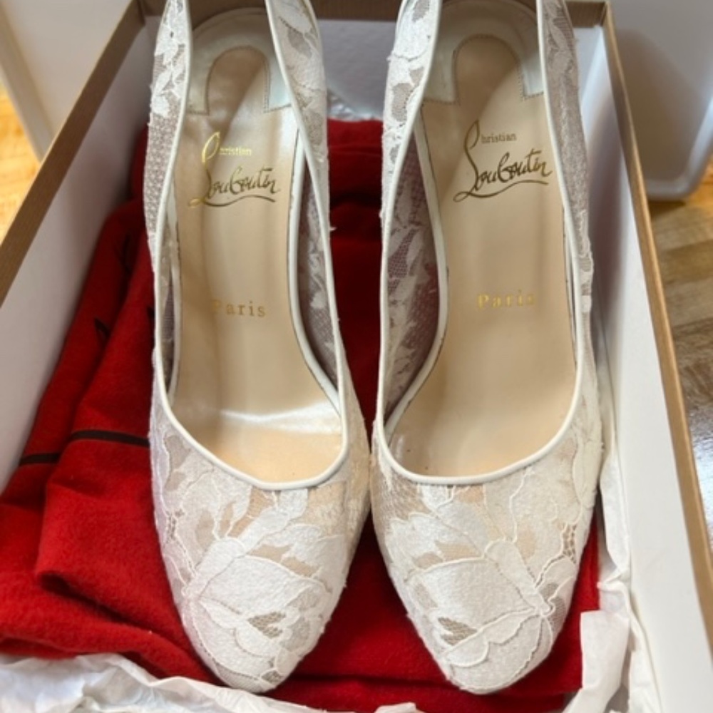 White Lace Christian Lou Boutin Size 38
